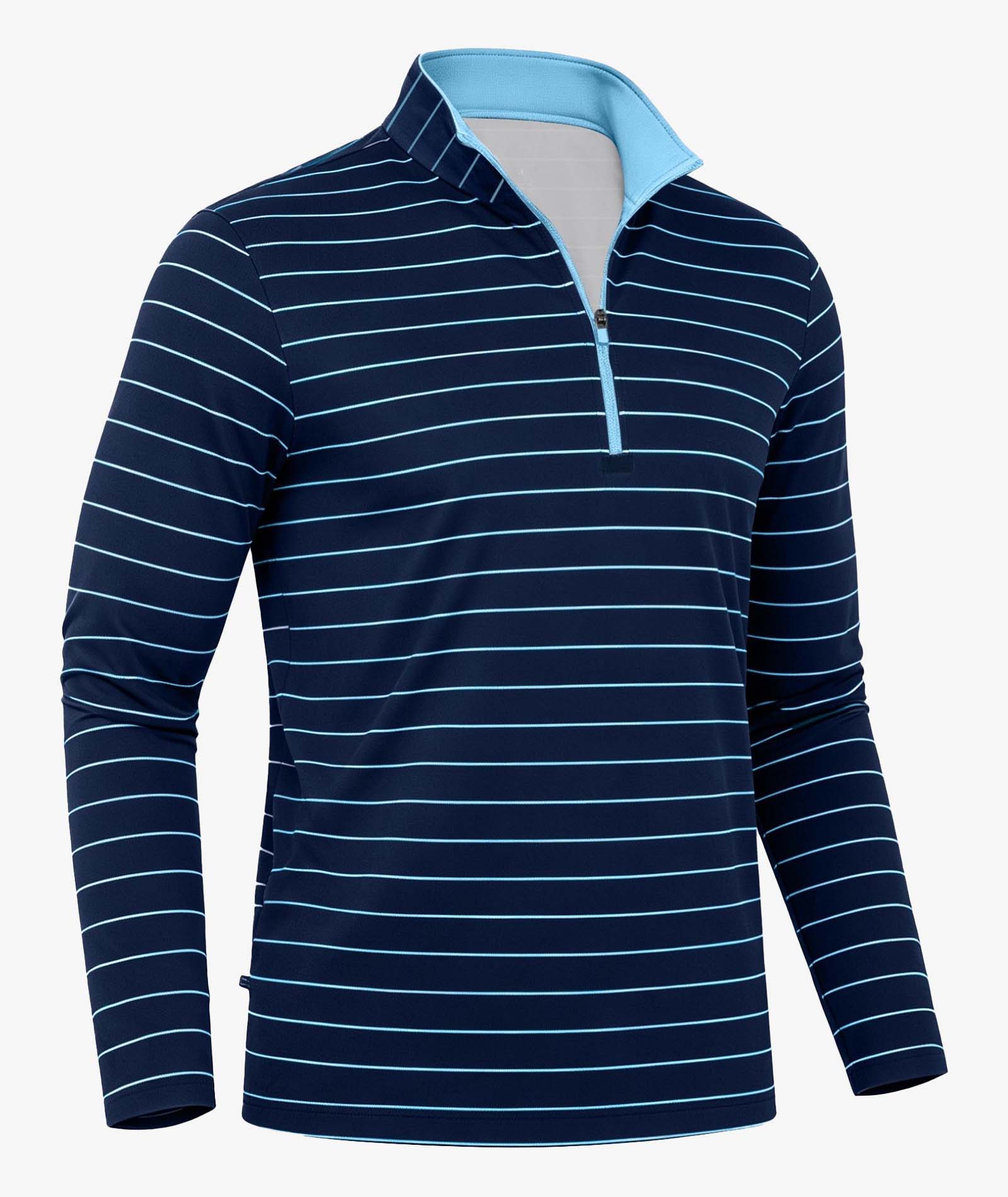 Coastal Stripe Quarter Zip Polo