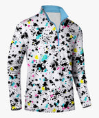 Splatter Print Quarter Zip Polo