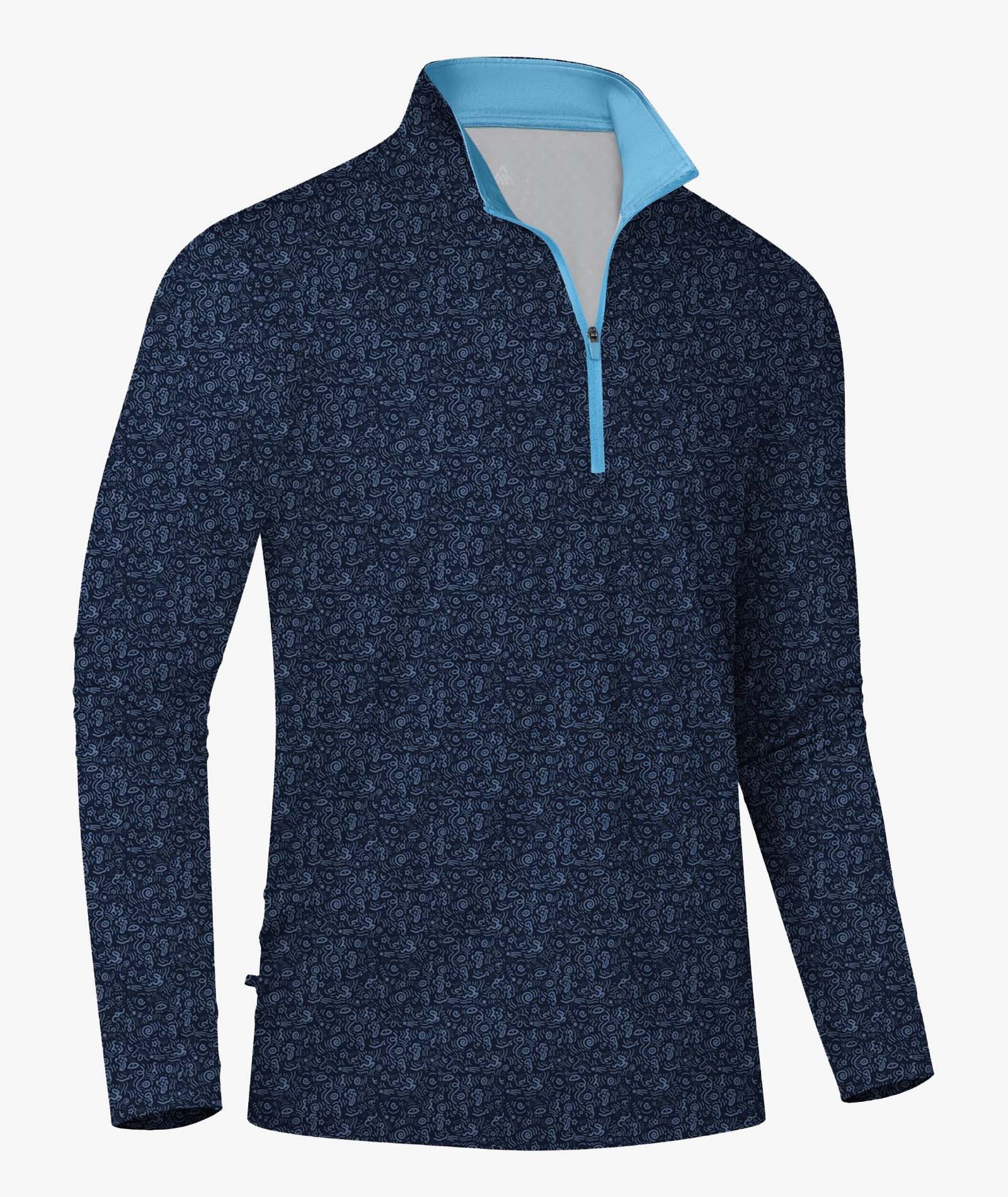 Abstract Maze Quarter Zip Polo