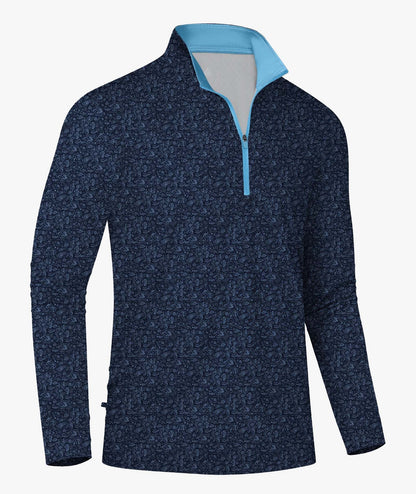 Abstract Maze Quarter Zip Polo