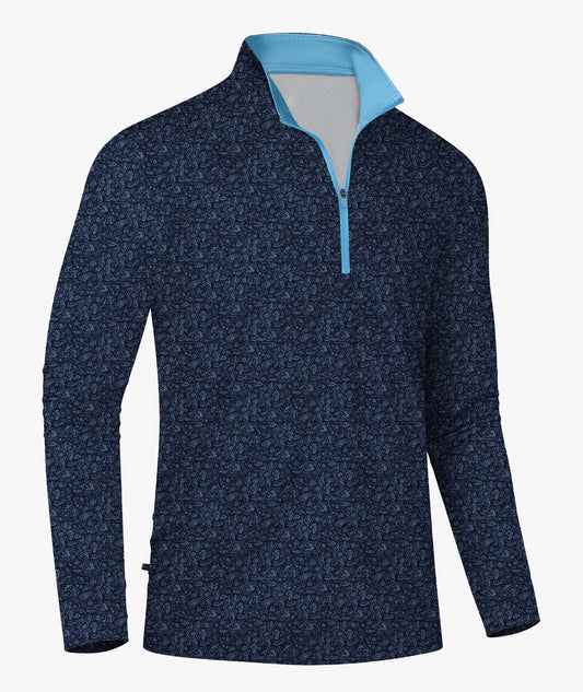 Abstract Maze Quarter Zip Polo