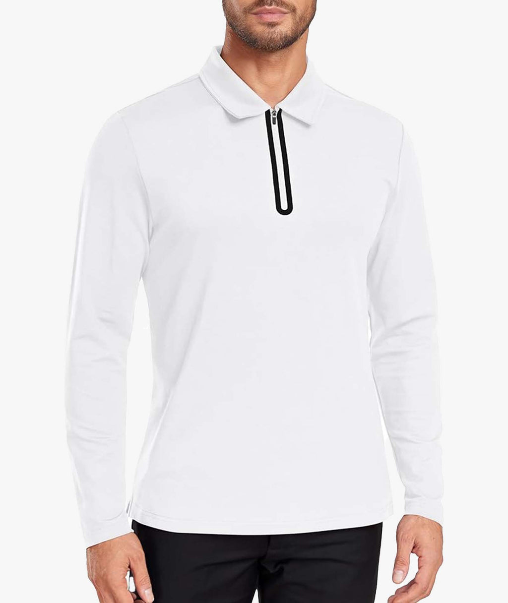 Quarter-Zip Long Sleeve Polo