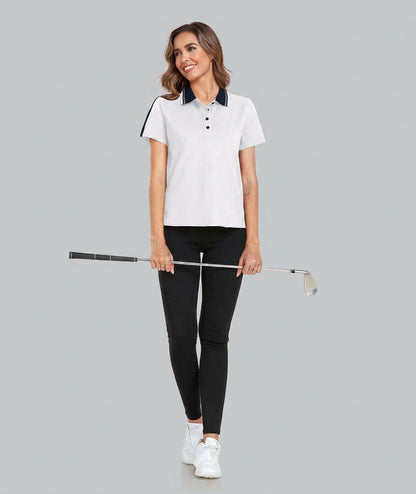 Polo à col contrastant