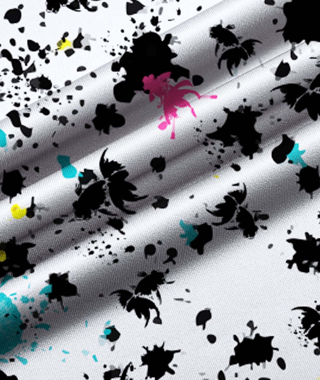 Splatter Print Quarter Zip Polo