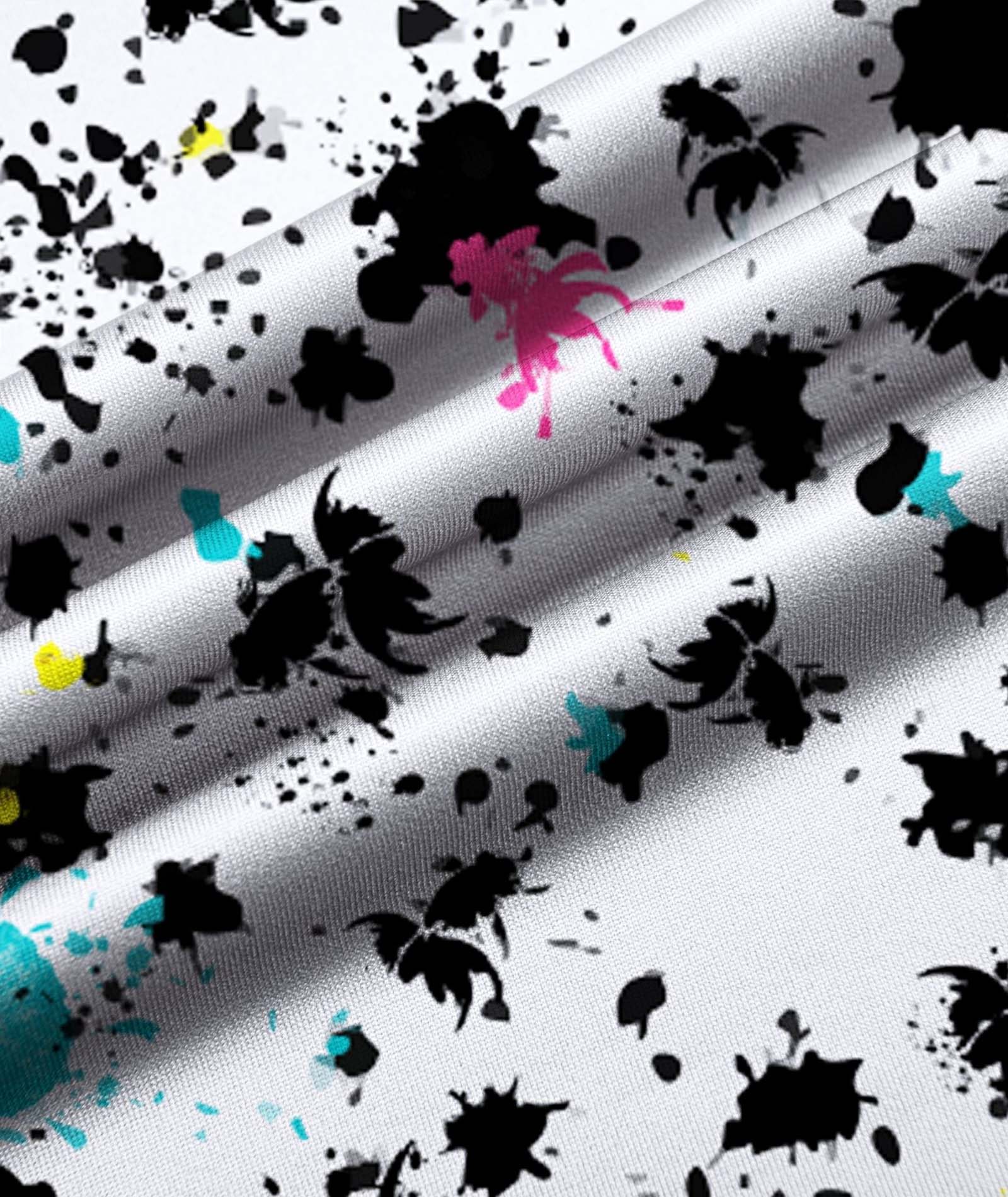 Splatter Print Quarter Zip Polo