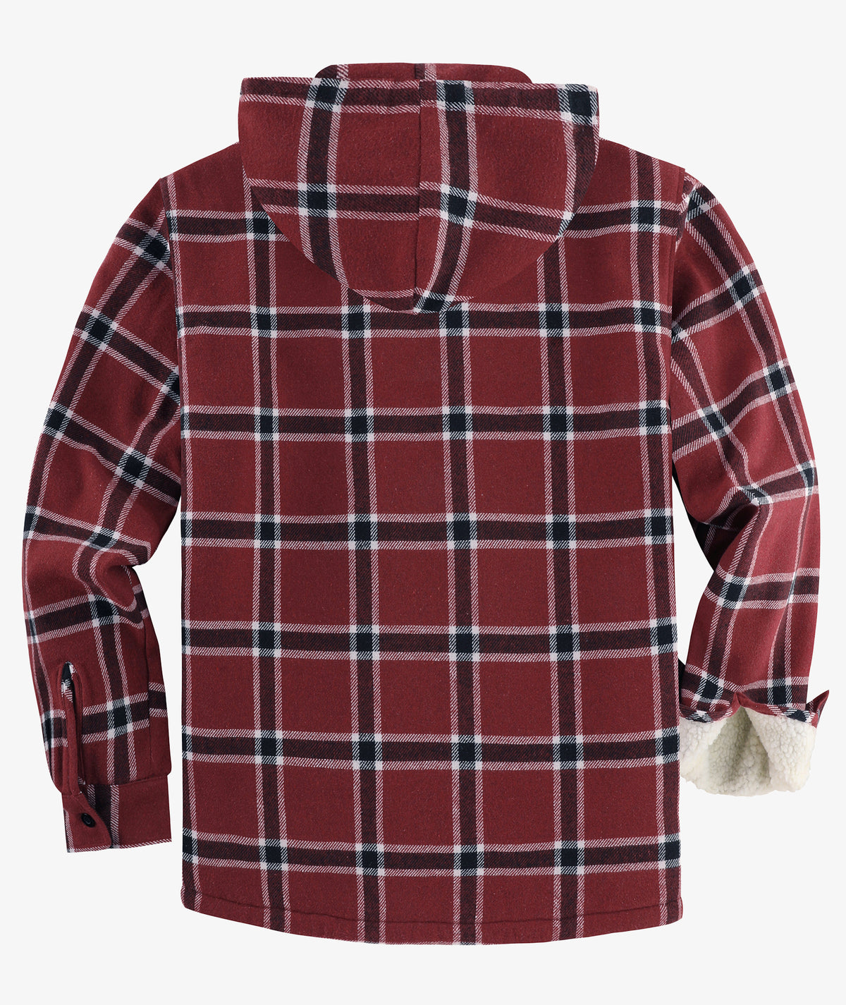 Sherpa-Lined Plaid Hooded Jacket