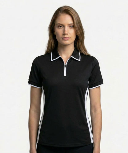 Contrast Zip Performance Polo