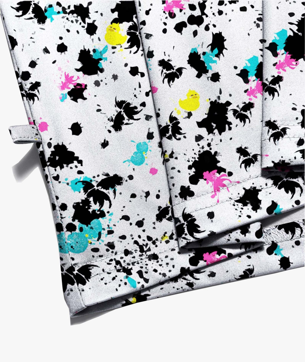 Splatter Print Quarter Zip Polo