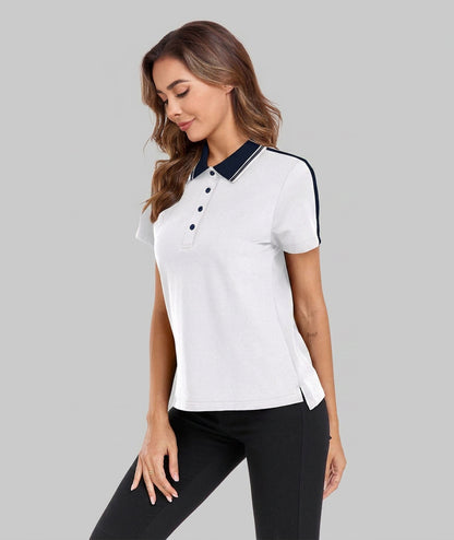 Polo à col contrastant