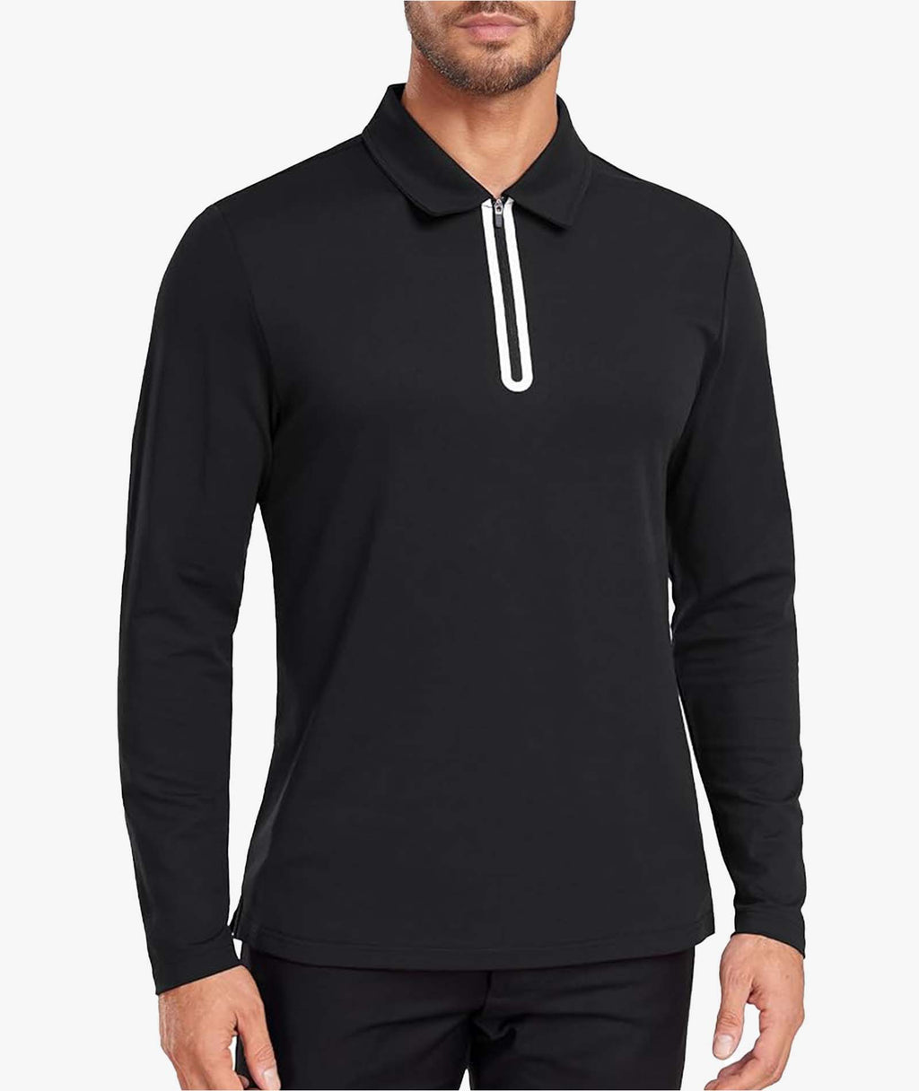 Quarter-Zip Long Sleeve Polo
