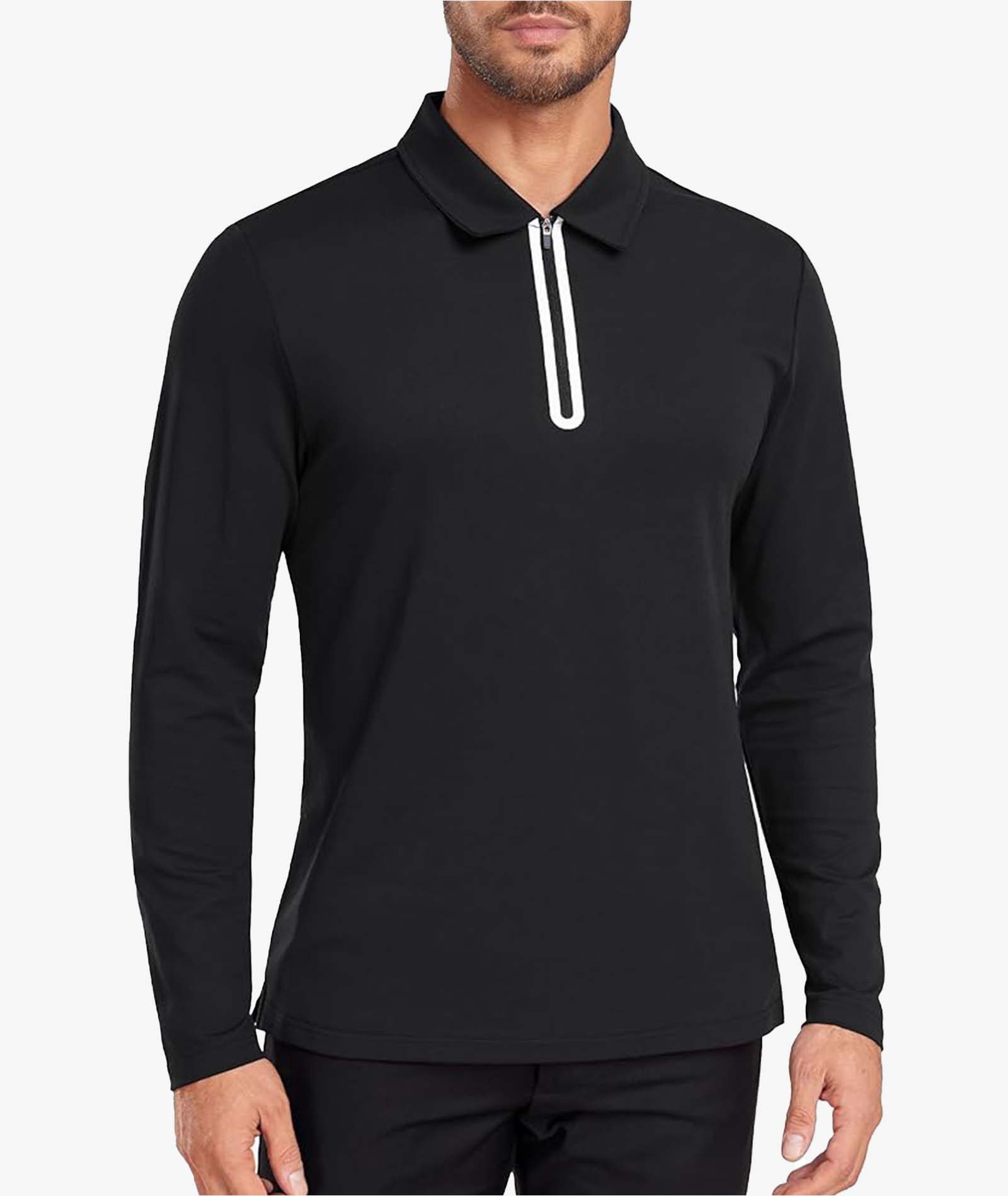 Quarter-Zip Long Sleeve Polo