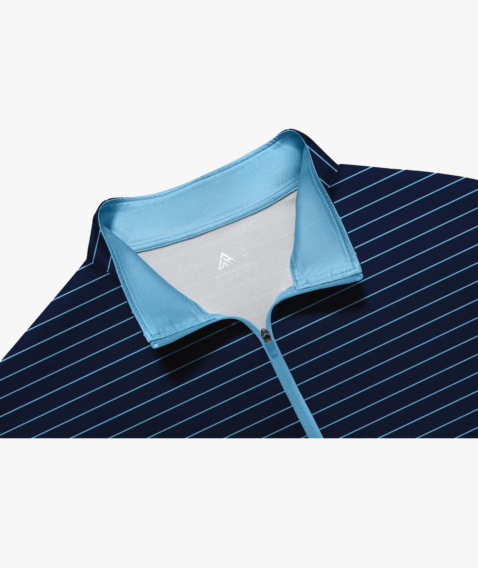 Coastal Stripe Quarter Zip Polo