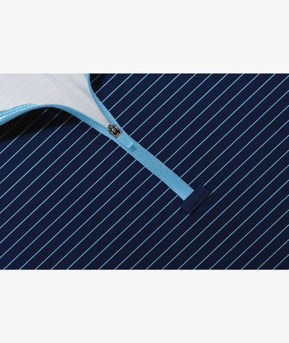 Coastal Stripe Quarter Zip Polo