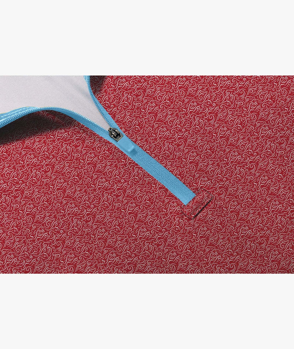 Red Wave Quarter Zip Polo