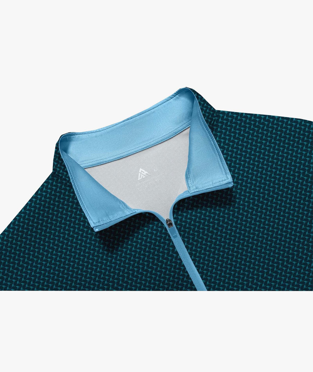 Wave Geo Quarter Zip Polo