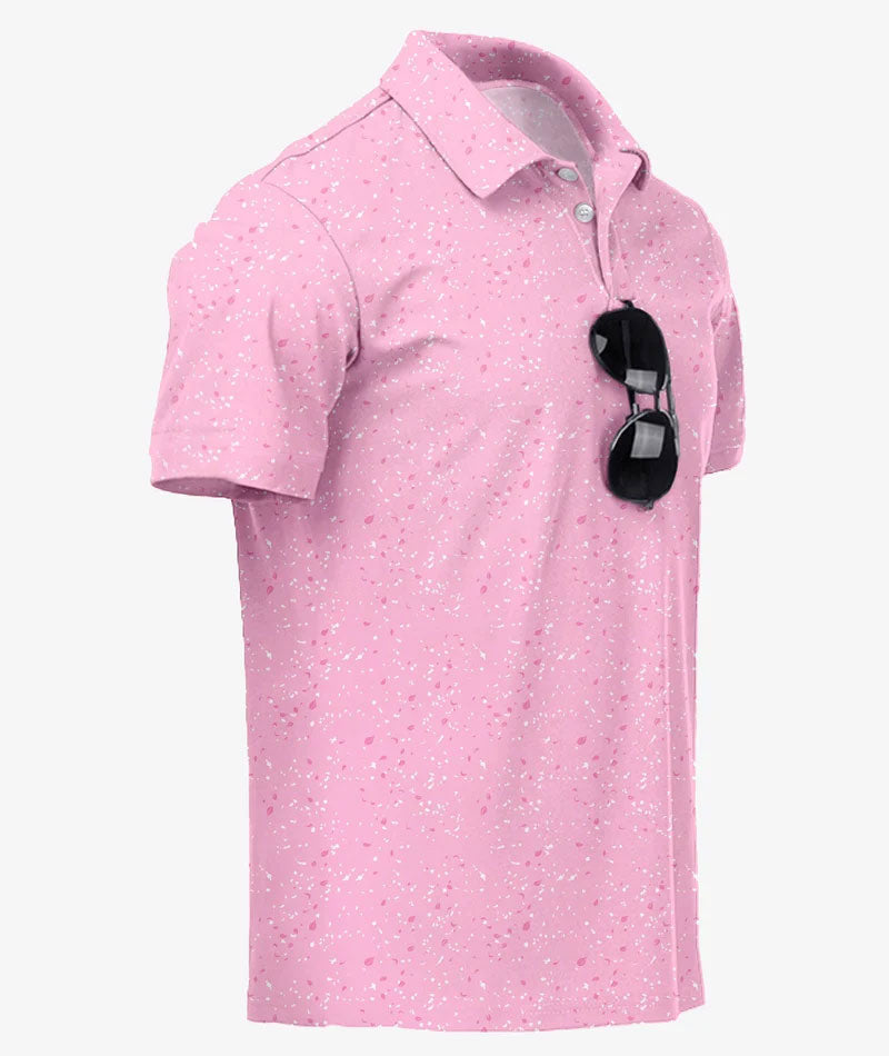 Polo rose éclaboussé