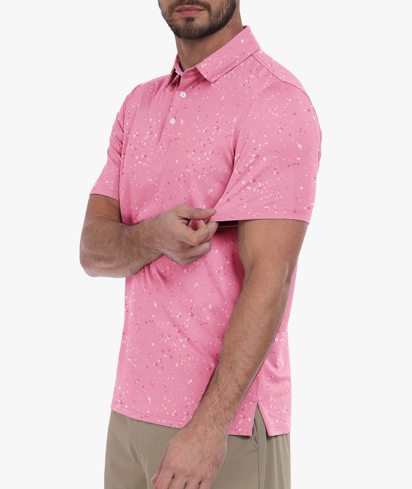 Polo rose éclaboussé