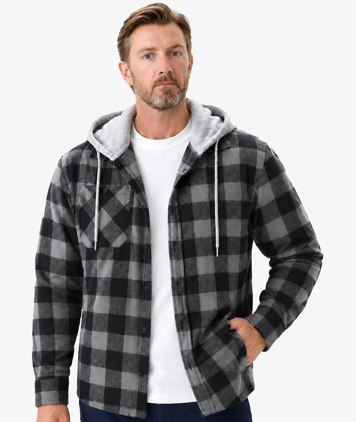 Plaid Hooded Shirt