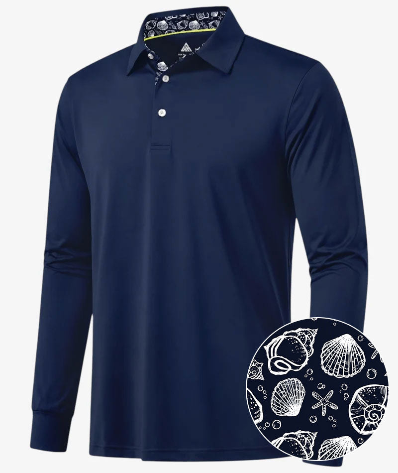 Ocean Print Collar Polo