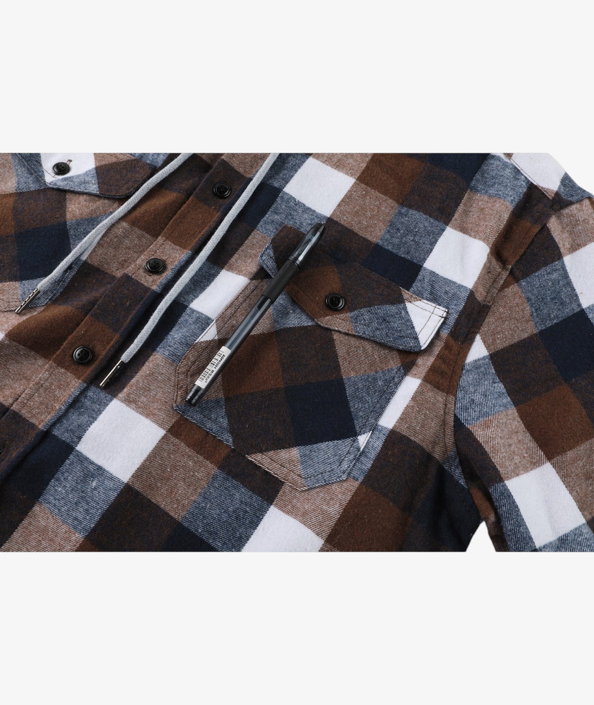 Layered Plaid Hooded Shirt