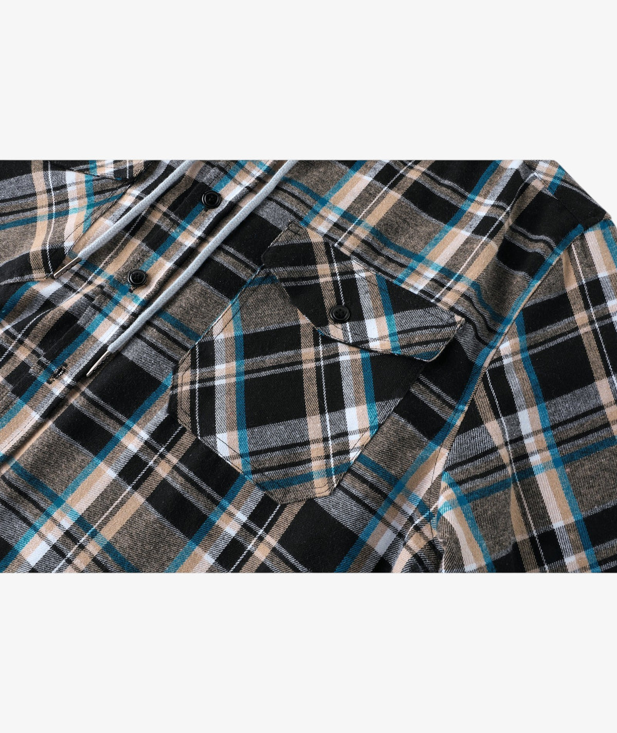 Layered Plaid Hooded Shirt