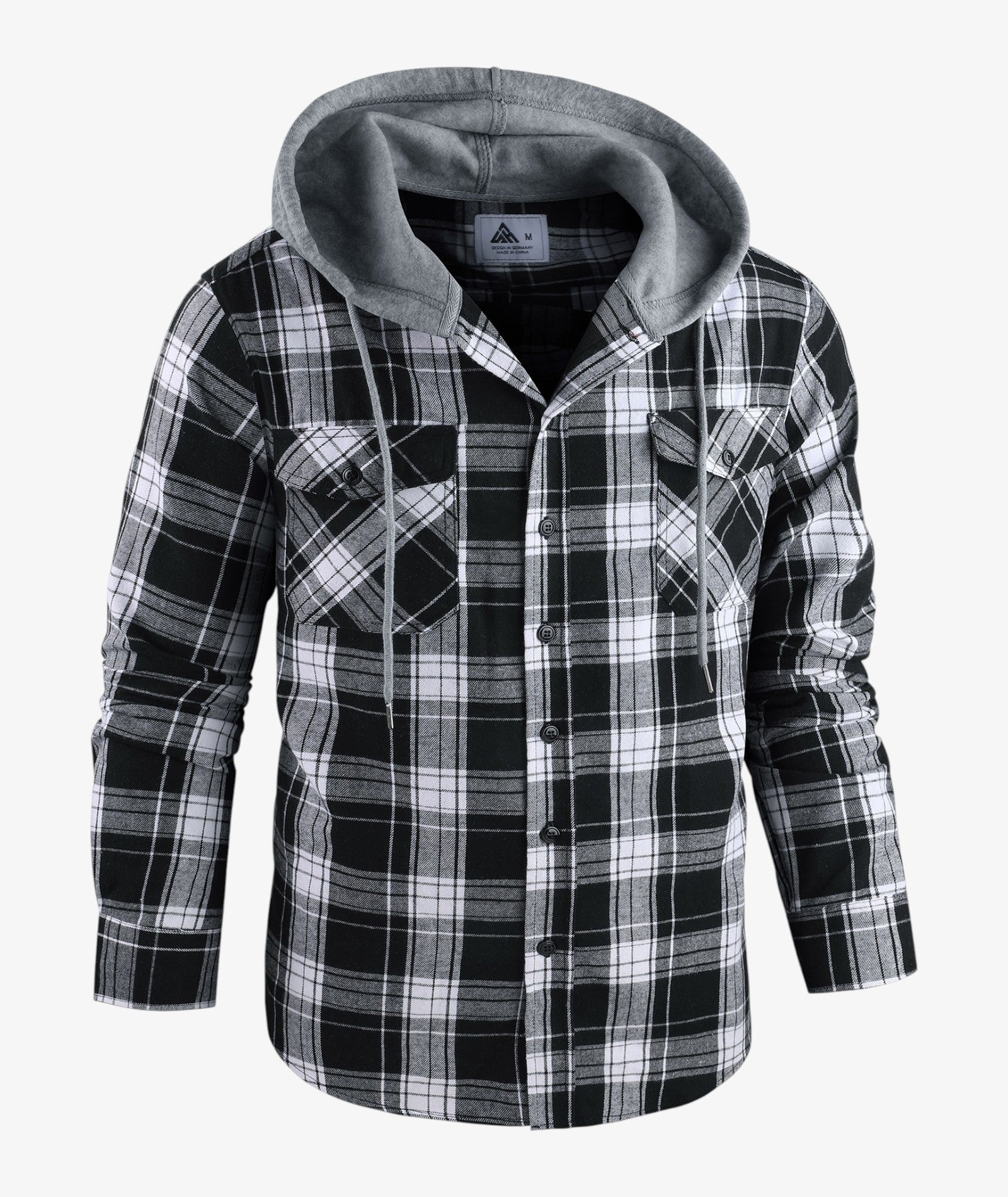 Layered Plaid Hooded Shirt