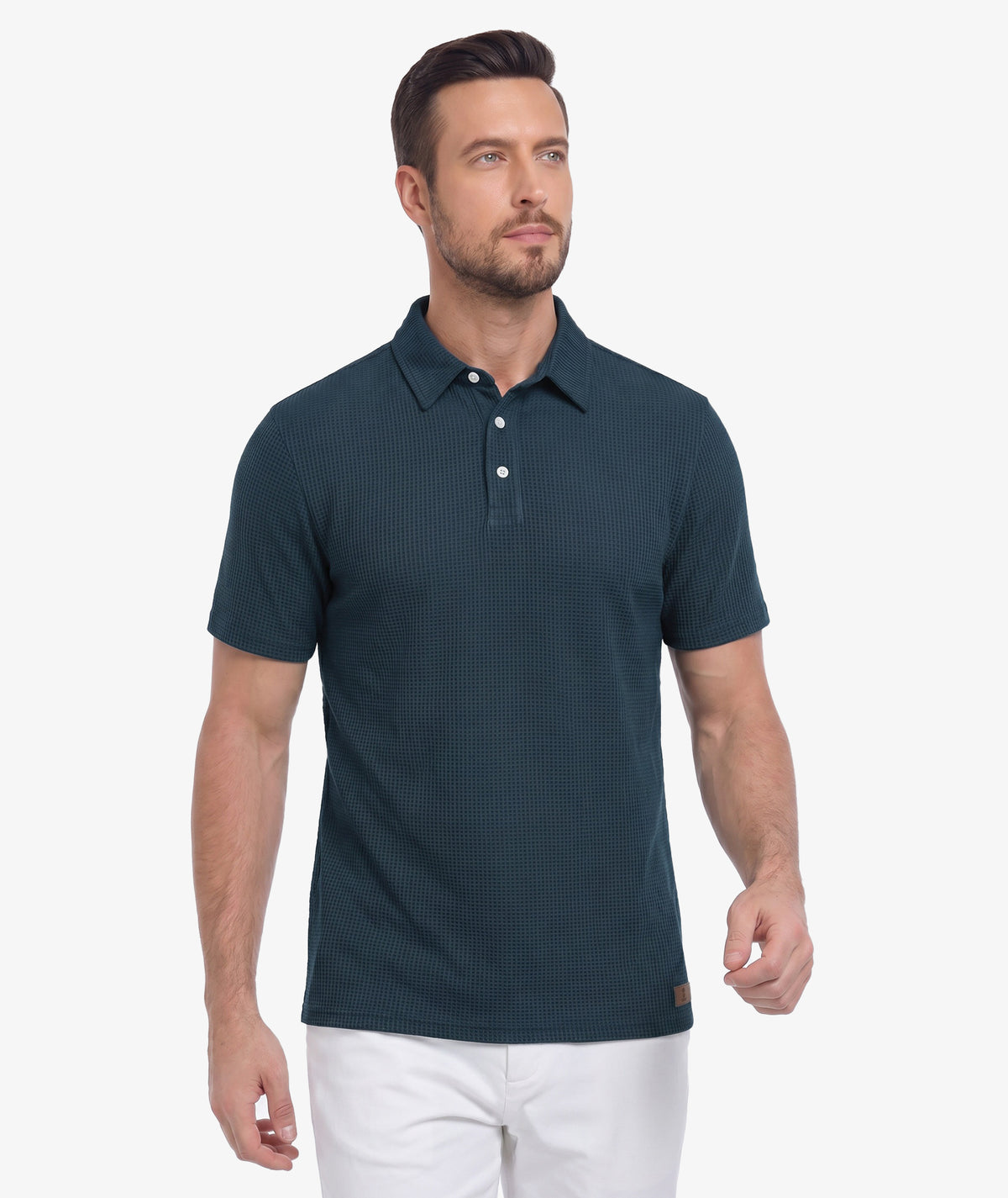 Polo de rendimiento con tejido de punto gofrado