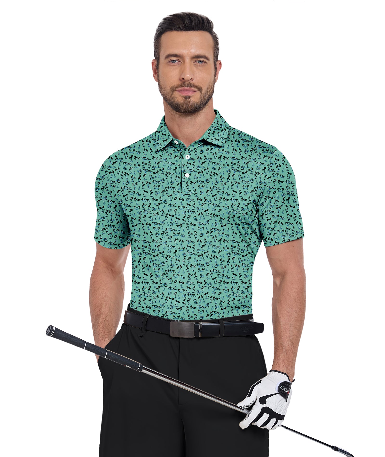 Botanical Print Golf Polo