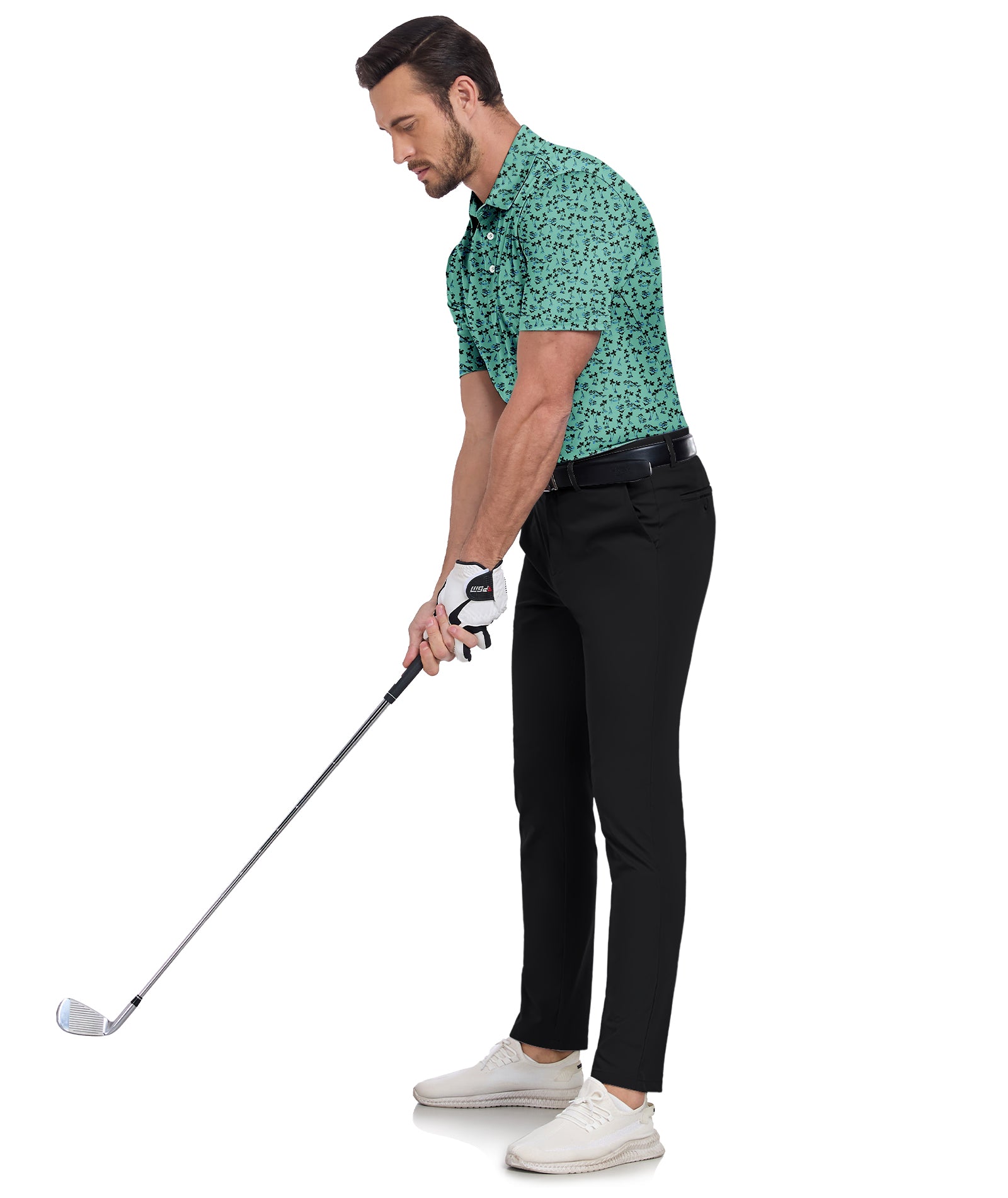 ZITY Botanical Print Golf Polo