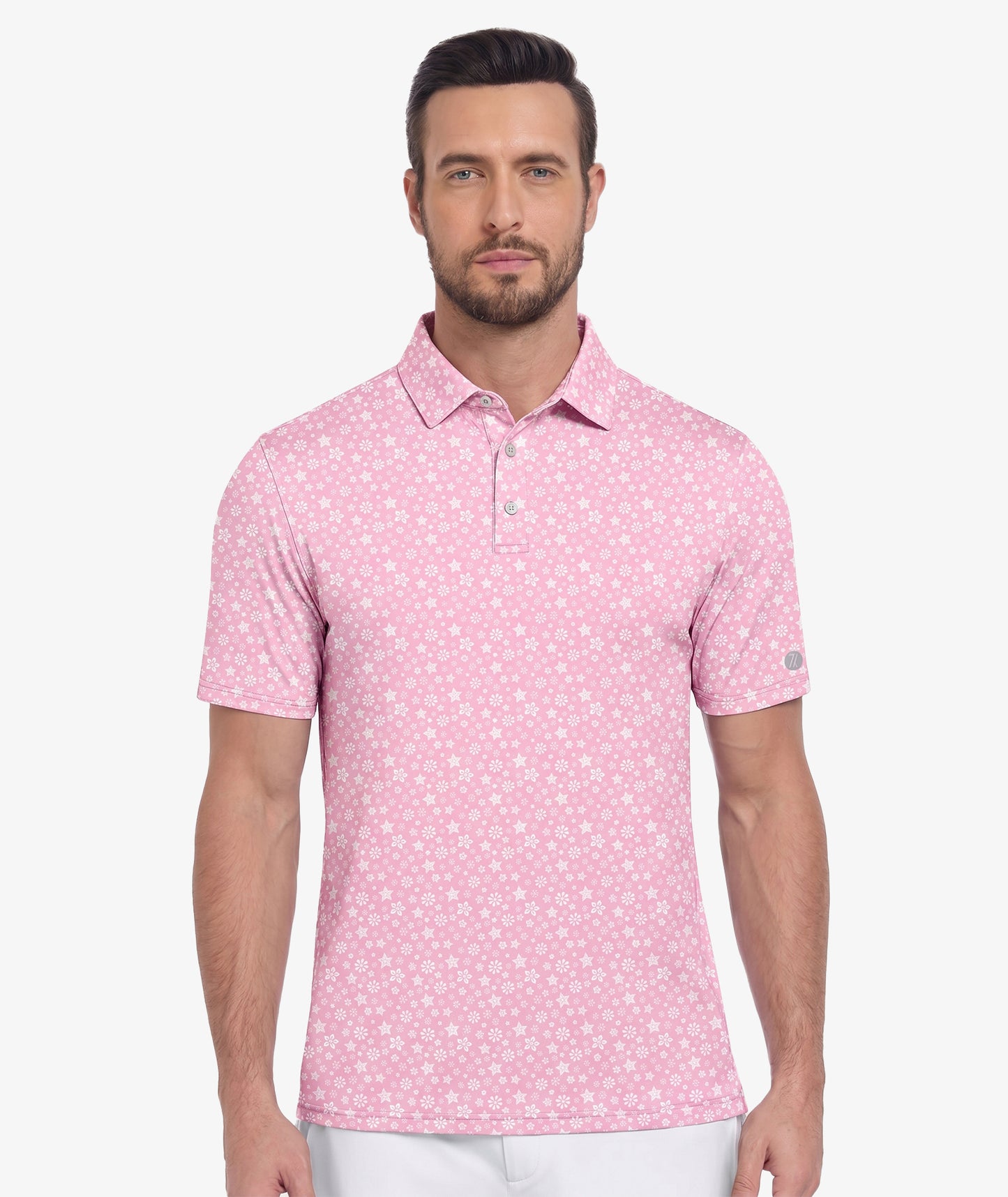 Pink Bloom Golf Polo