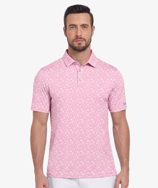 Pink Bloom Golf Polo