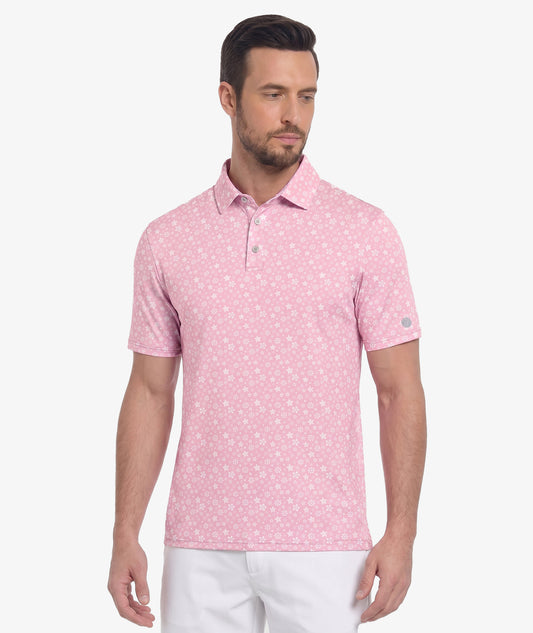 Pink Bloom Golf Polo