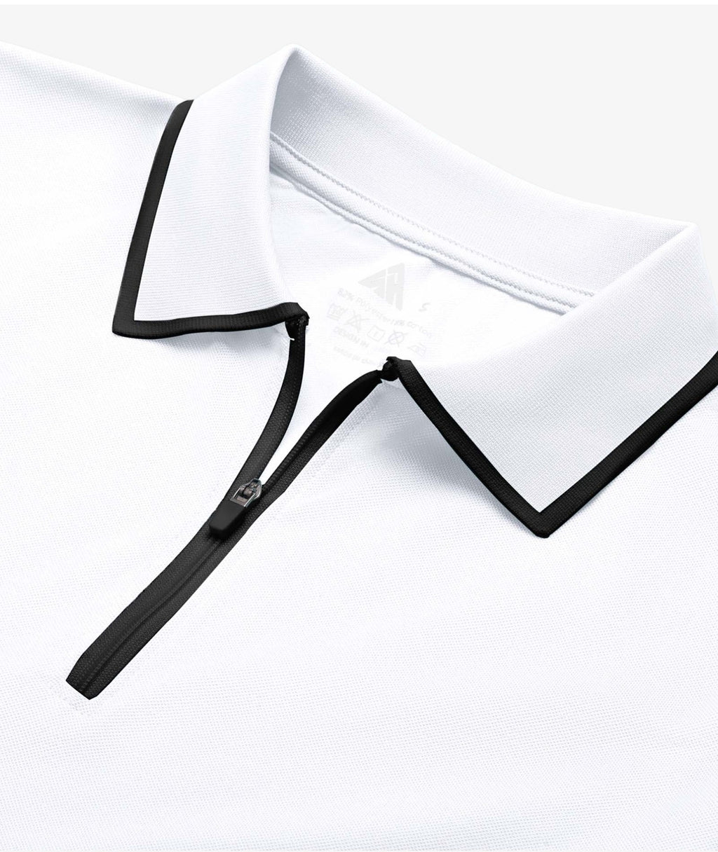 Contrast Zip Performance Polo