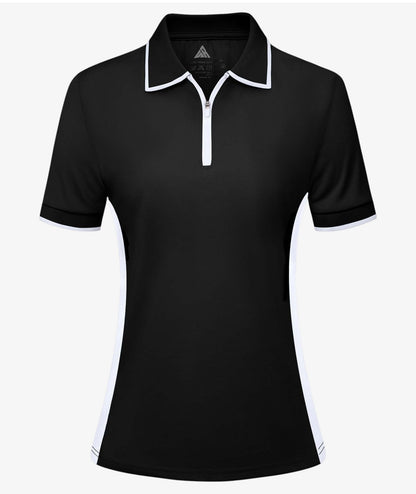 Contrast Zip Performance Polo