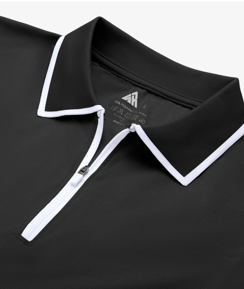 Contrast Zip Performance Polo