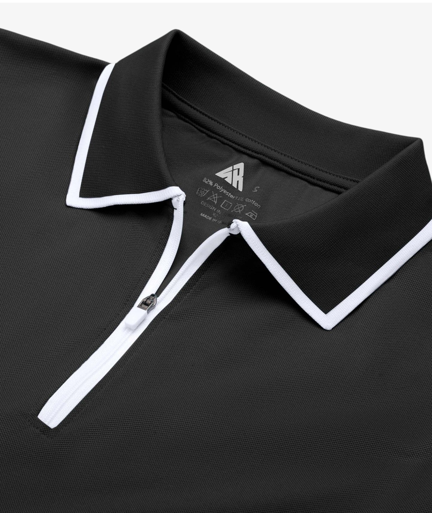Contrast Zip Performance Polo