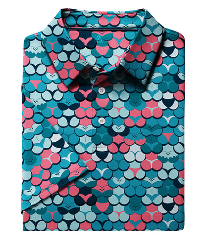 Tropic Grid Golf Polo