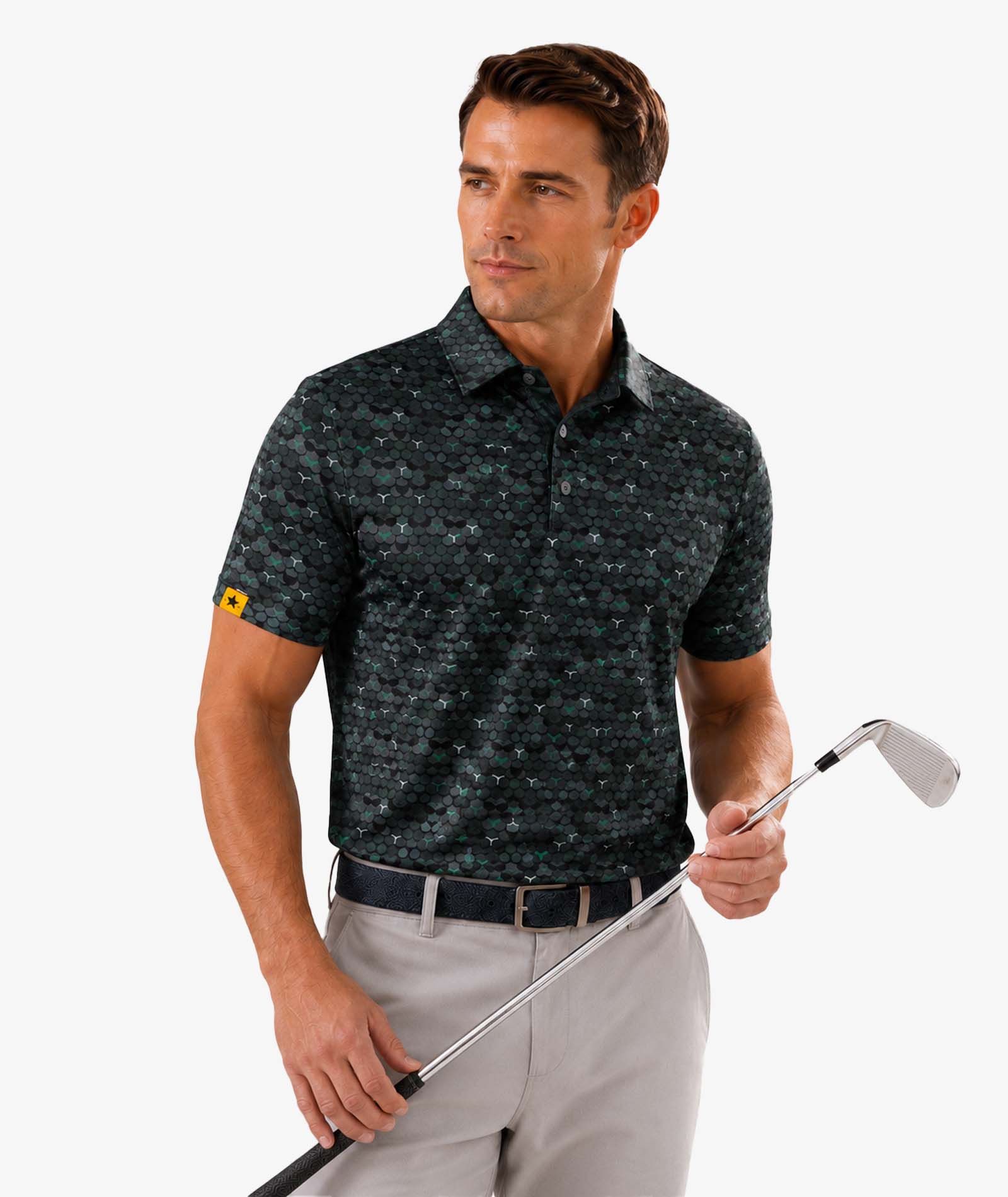 Beach Print Golf Polo