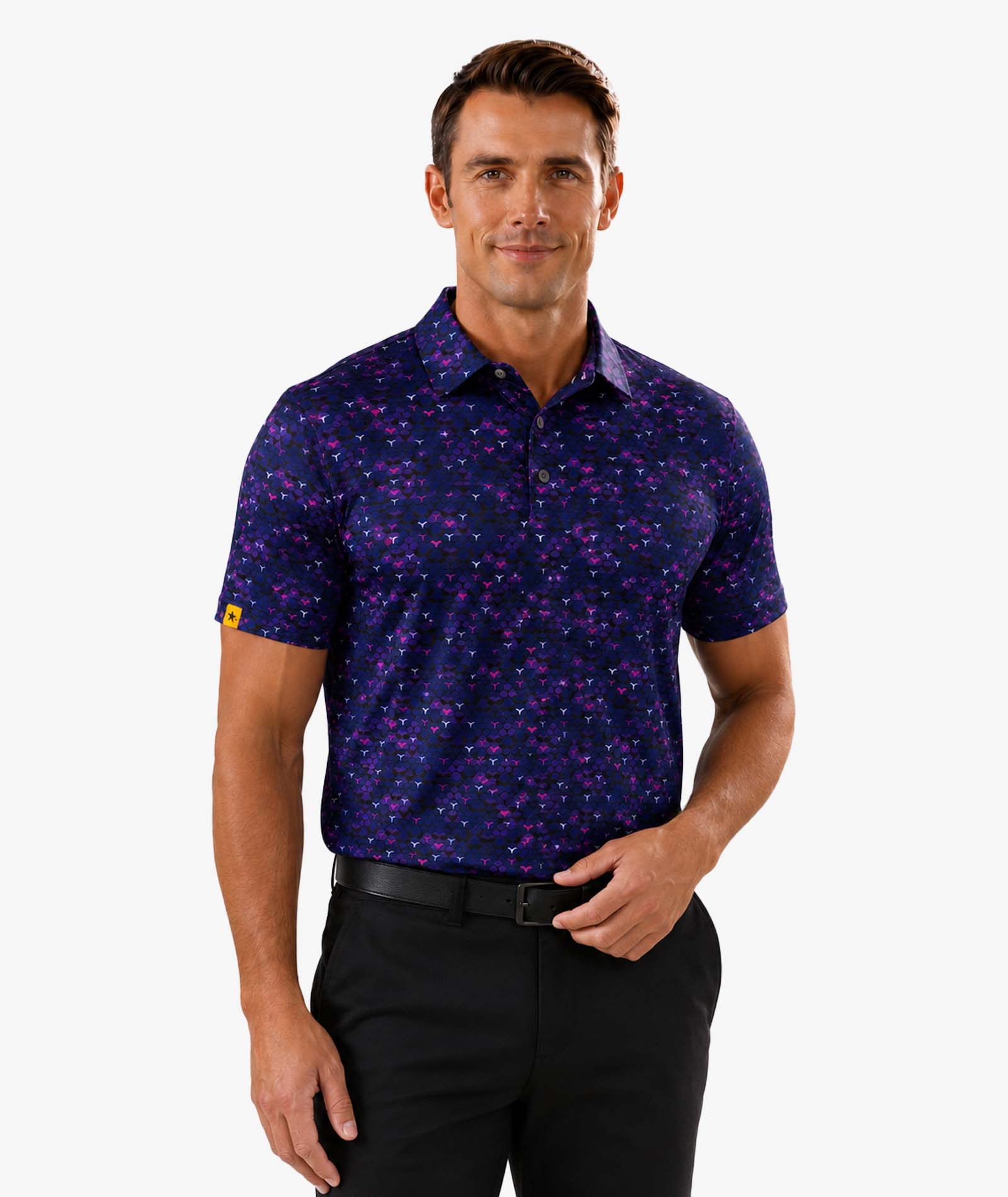 Scale Pattern Golf Polo