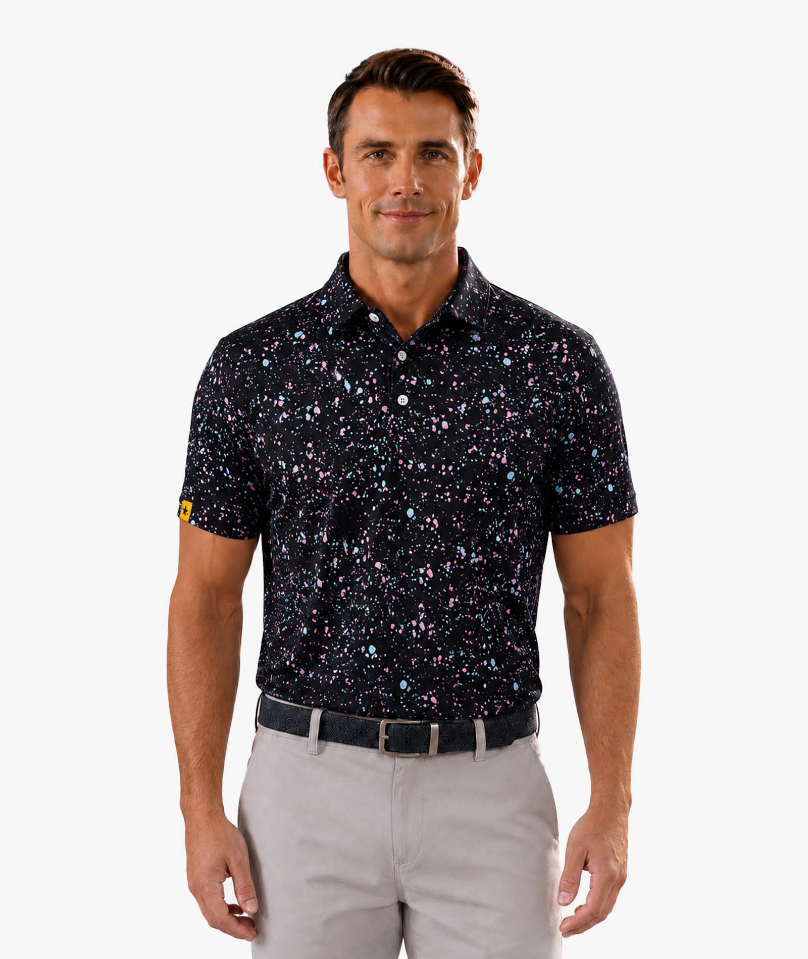 Splatter Print Golf Polo