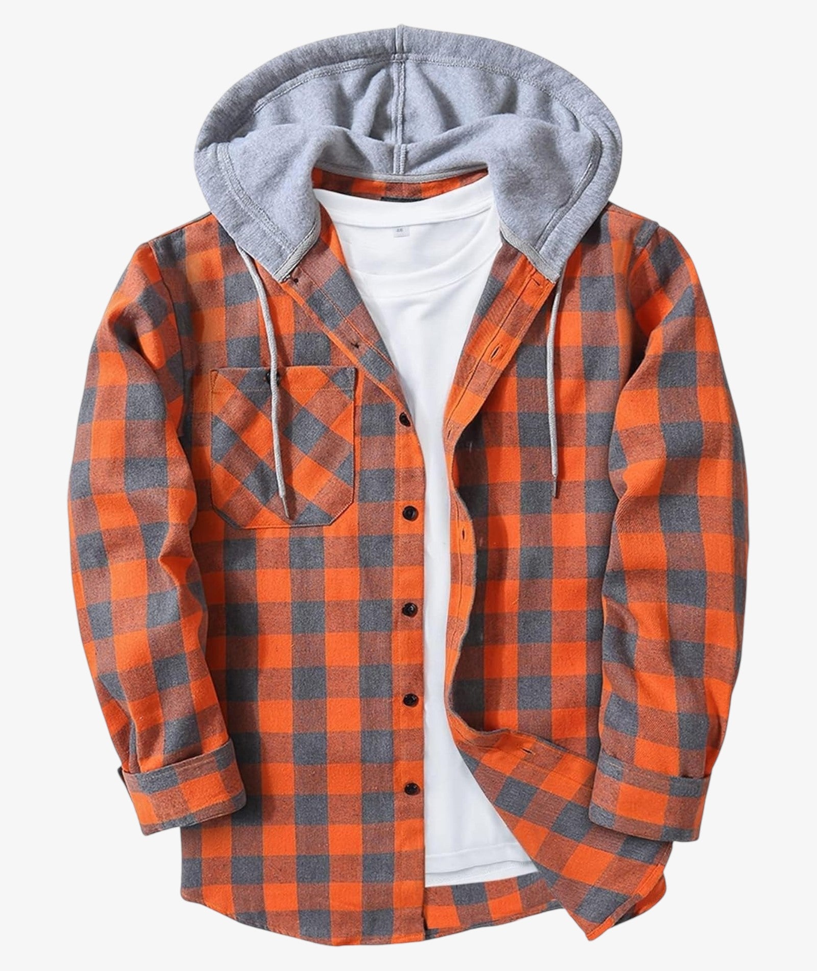 Chemise à capuche à carreaux