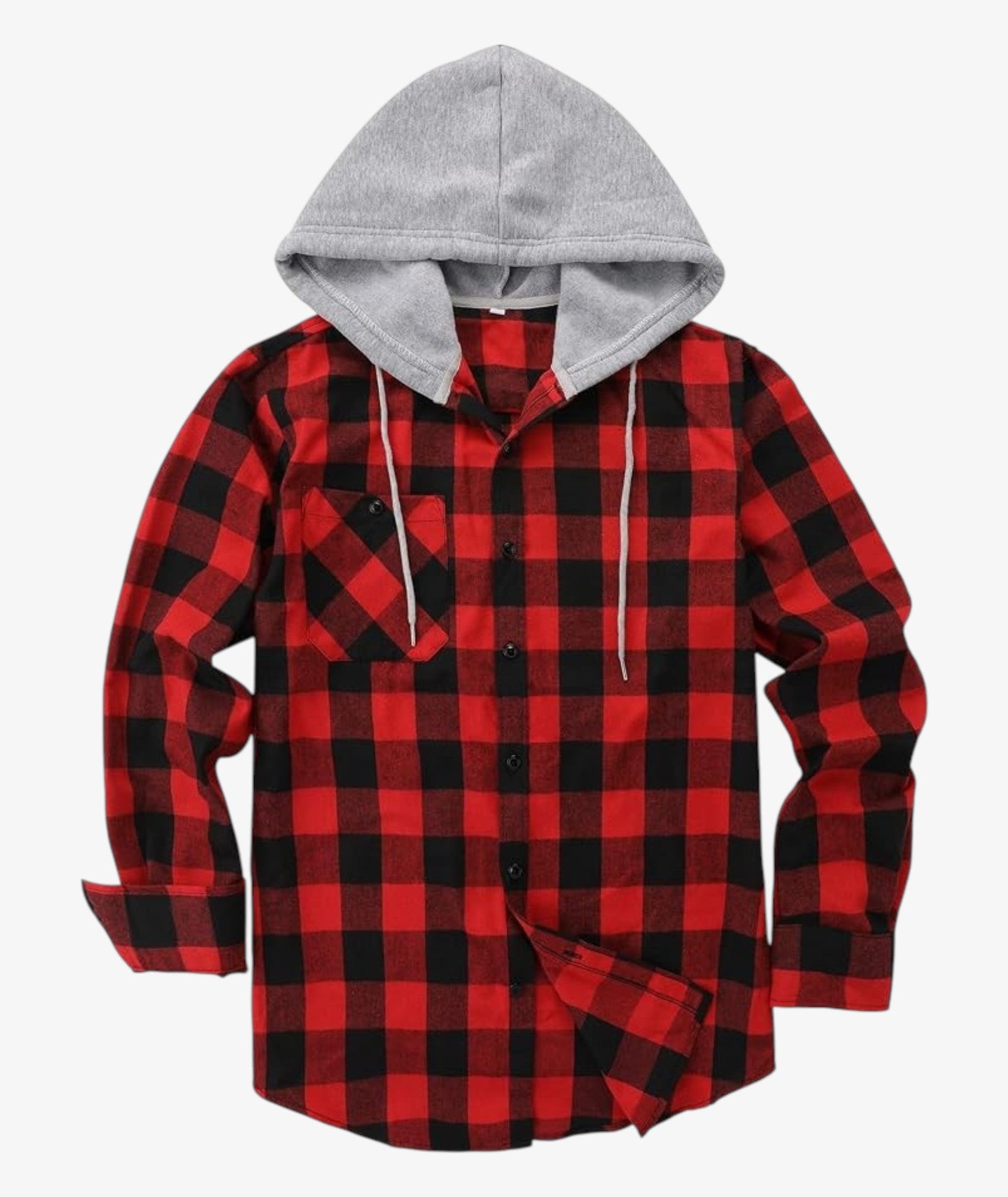 Chemise à capuche à carreaux