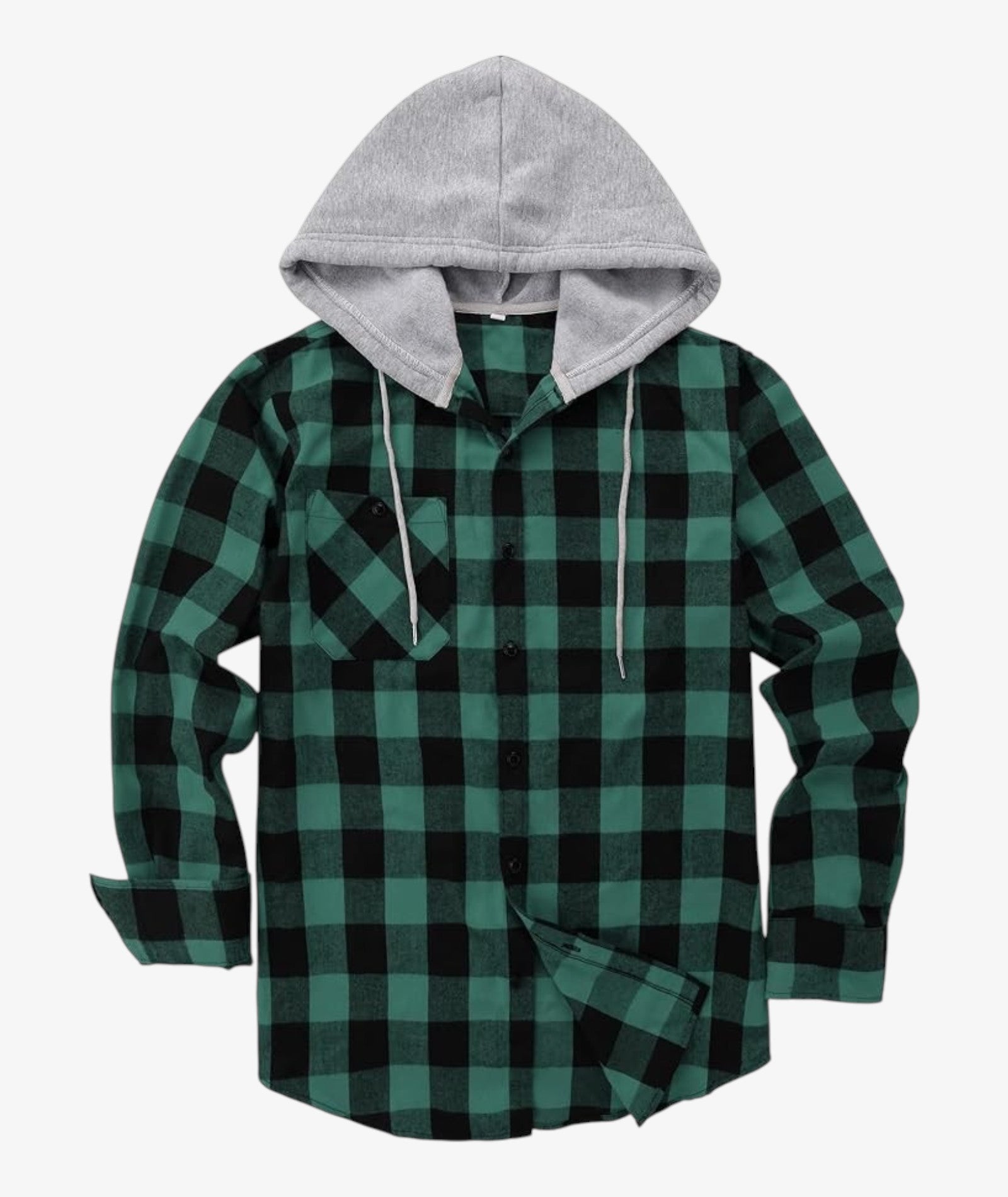 Chemise à capuche à carreaux