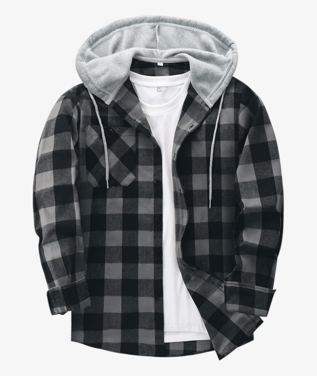 Chemise à capuche à carreaux