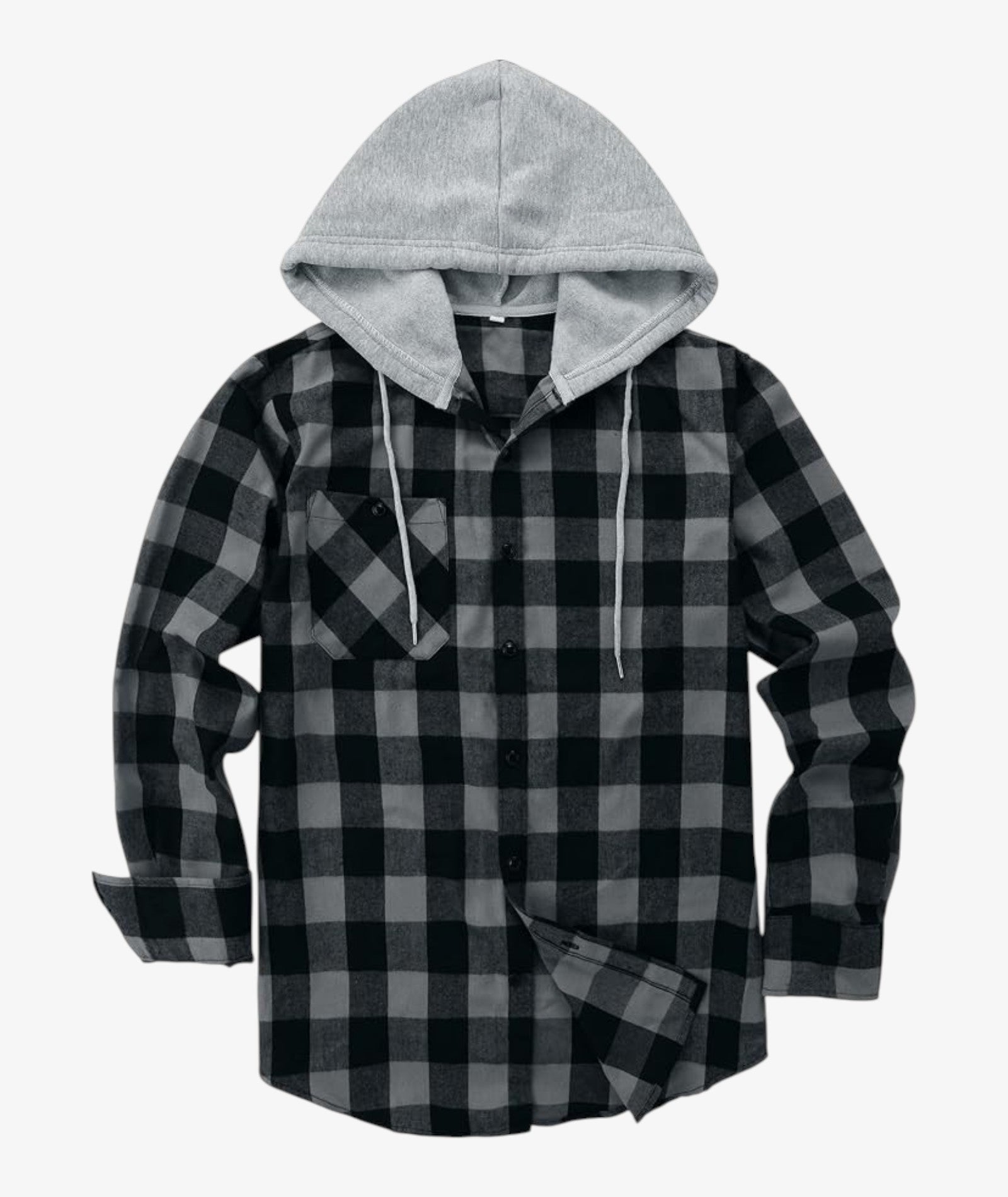 Chemise à capuche à carreaux