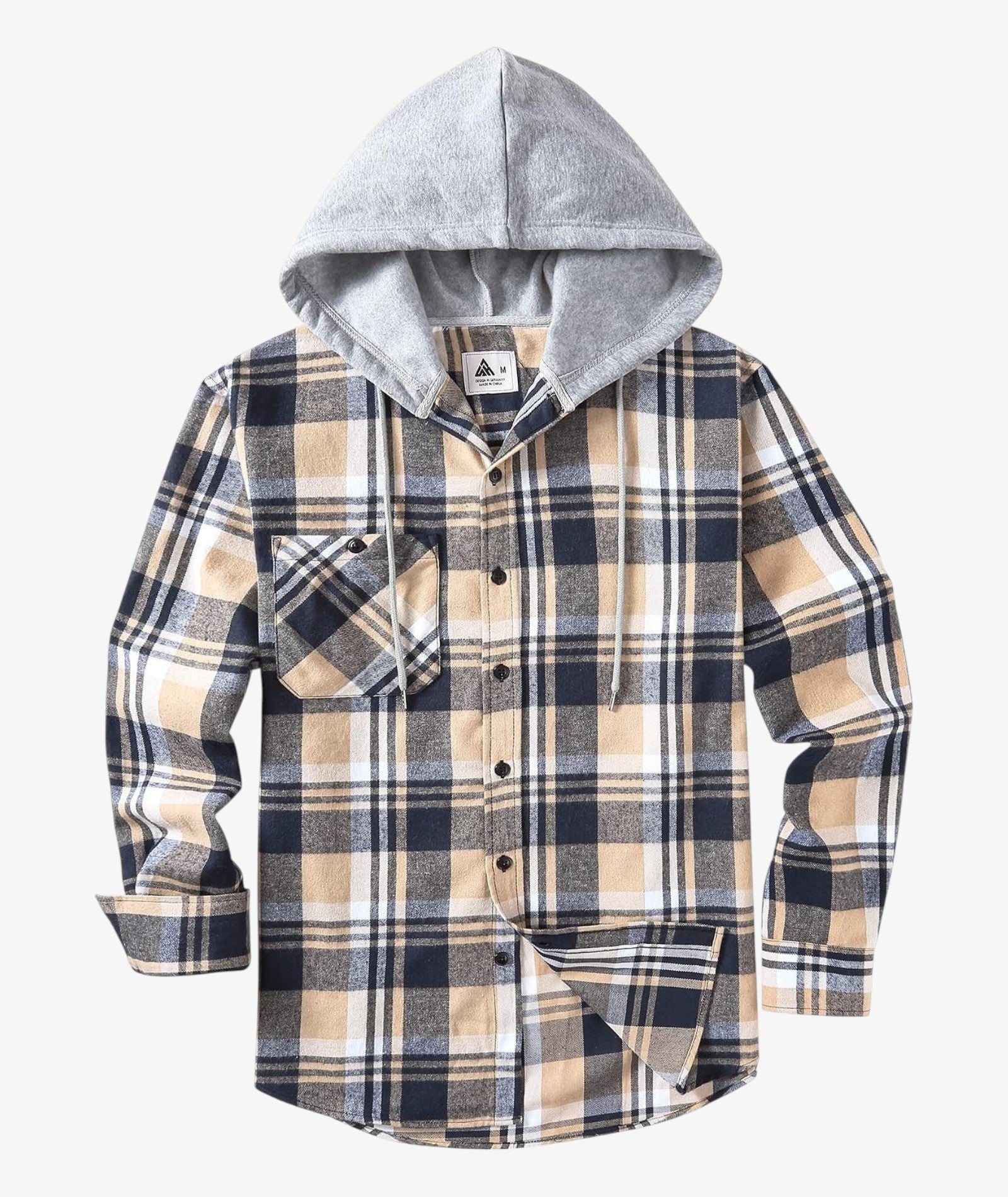 Chemise à capuche à carreaux