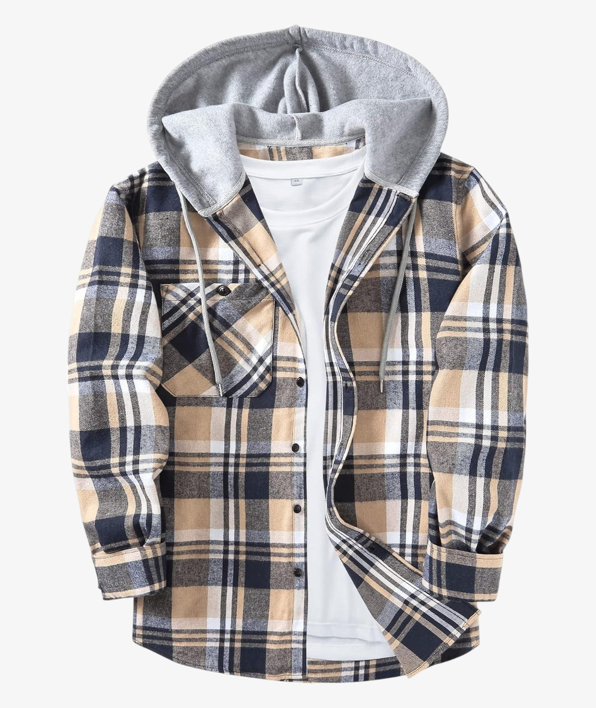 Chemise à capuche à carreaux