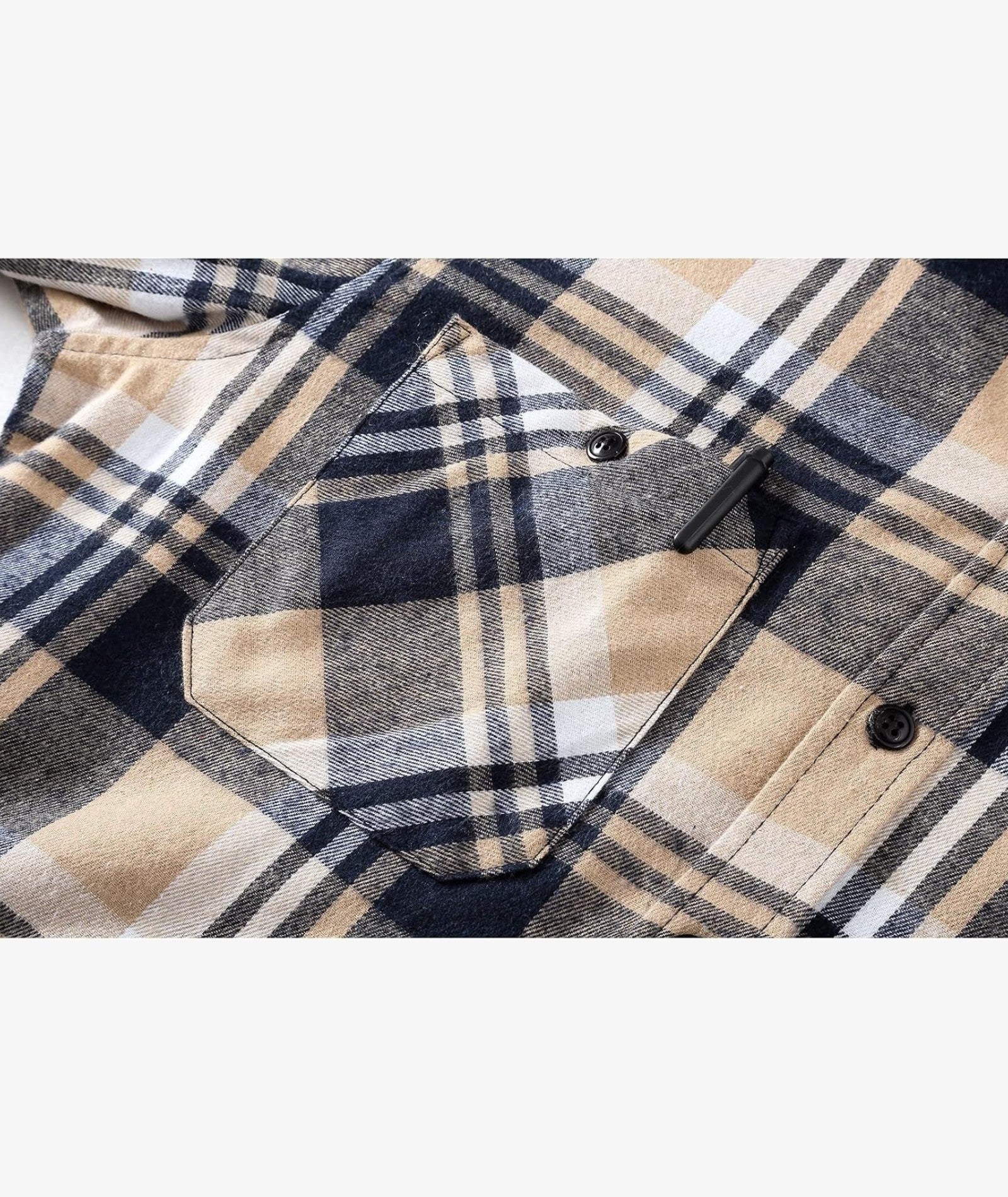 Chemise à capuche à carreaux