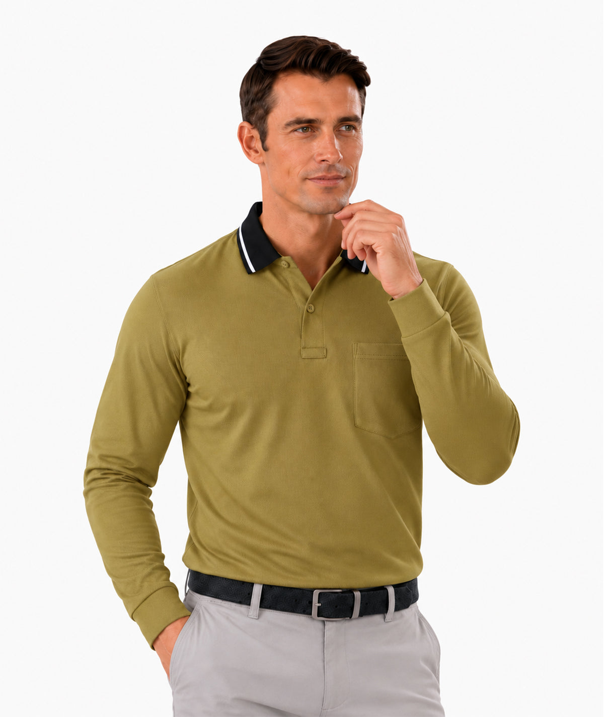 Athletic Long Sleeve Polo Shirt