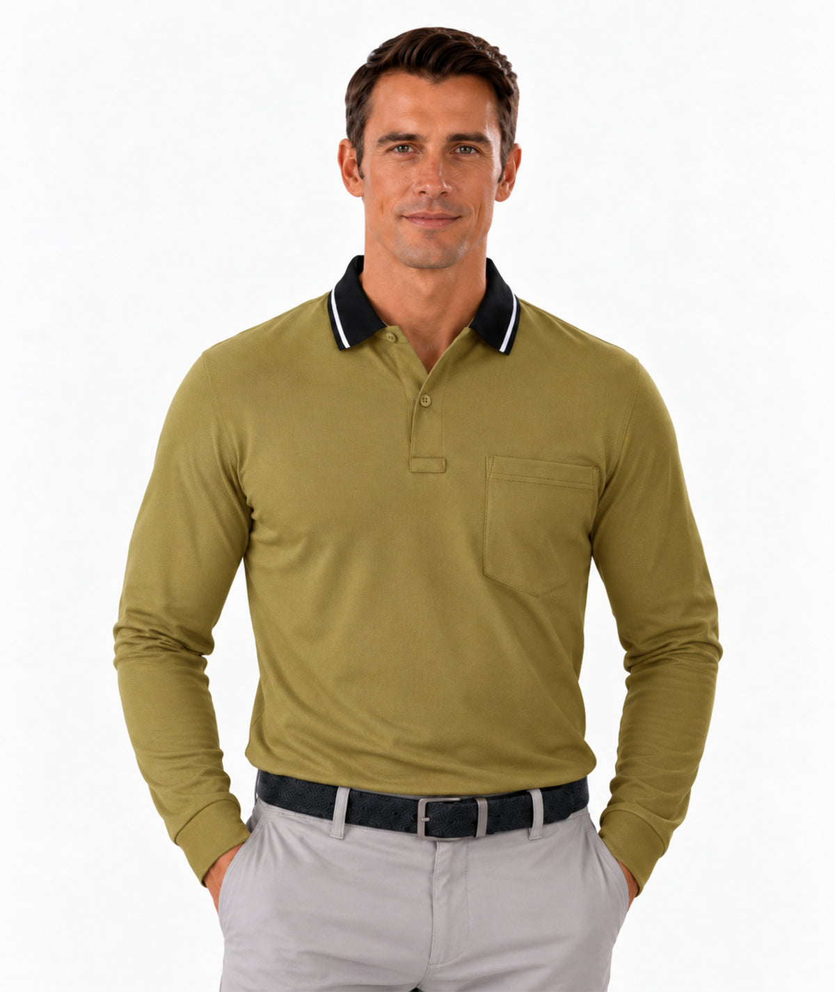 Athletic Long Sleeve Polo Shirt